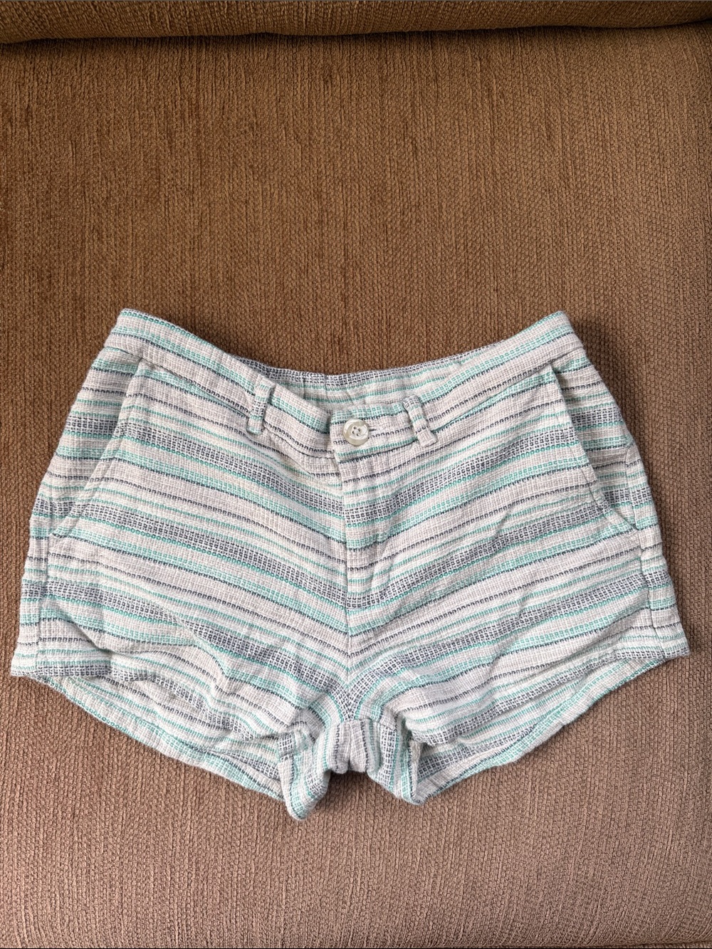 chubbies Mint and Gray Striped High-Waist Shorts